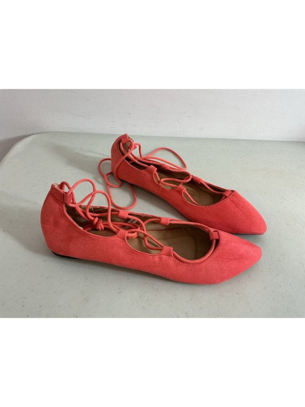 Charlotte Russe Lace-Up Ballet Flats Shoes Womens 8 New